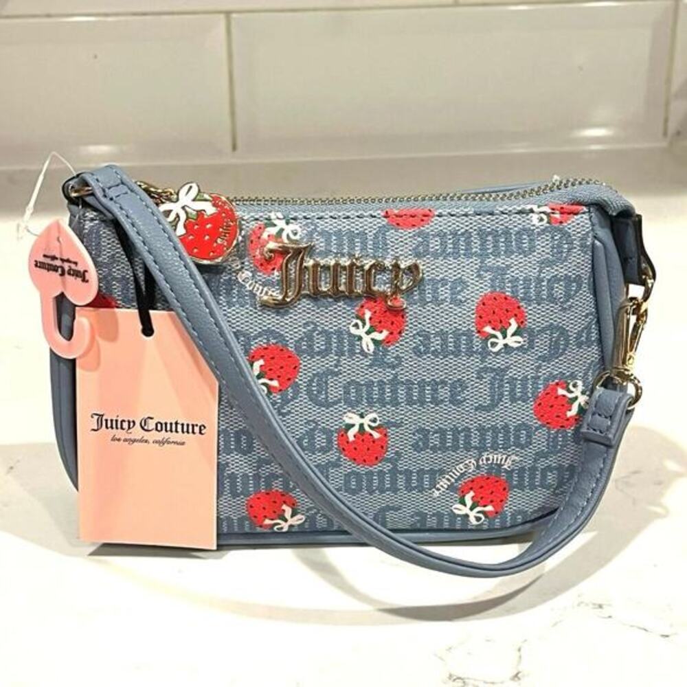 Juicy Couture Strawberry Mini Shoulder Bag NWT Y2K Logo Print Wristlet Purse